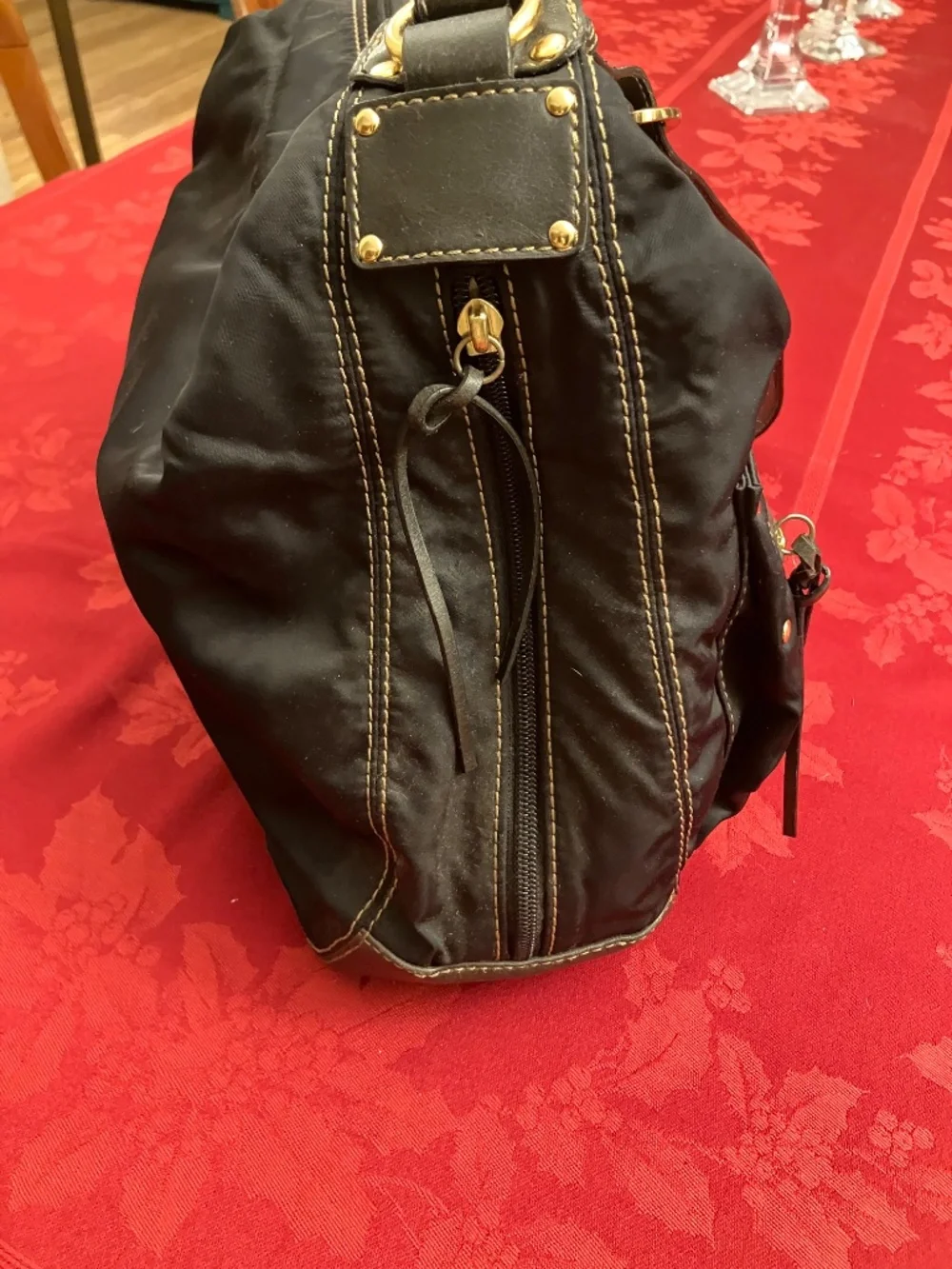 StorkSak London Emily Black Nylon and Leather Diaper Bag (Excellent Condition) - Picture 4 of 11